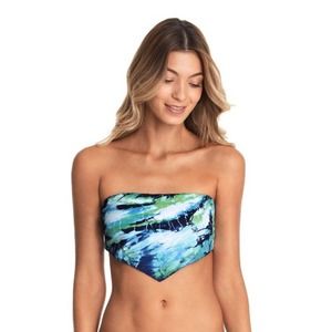 Maaji Bikini Top Bandeau Blue Kaleidoscope Dana Reversible Tie Dye Womens Small